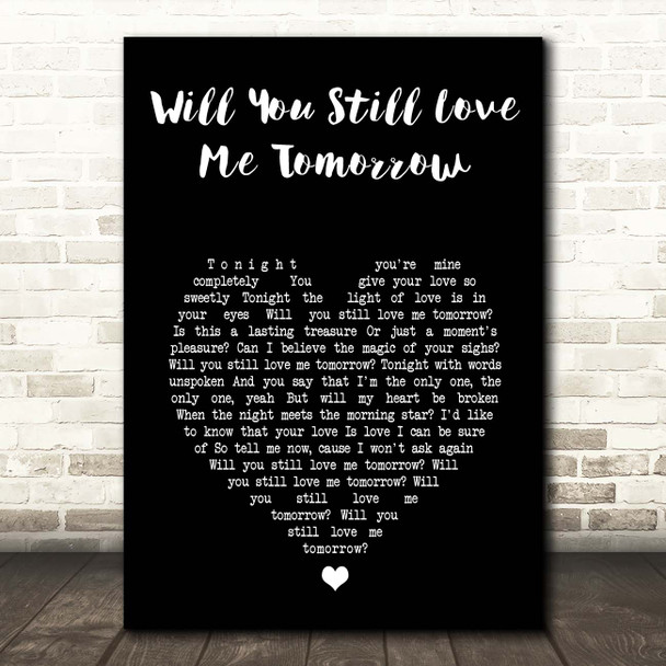 Amy Winehouse Will You Still Love Me Tomorrow Black Heart Song Lyric Print