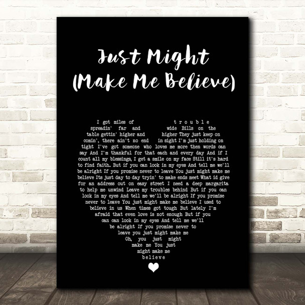 Sugarland Just Might (Make Me Believe) Black Heart Song Lyric Print