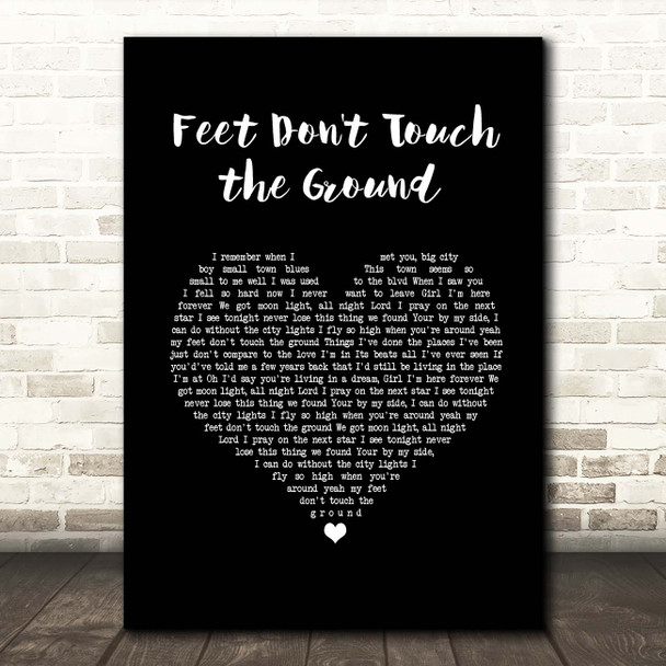 Stoney LaRue Feet Don't Touch the Ground Black Heart Song Lyric Print