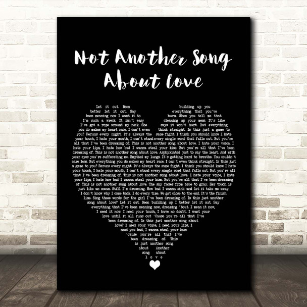 Hollywood Ending Not Another Song About Love Black Heart Song Lyric Print