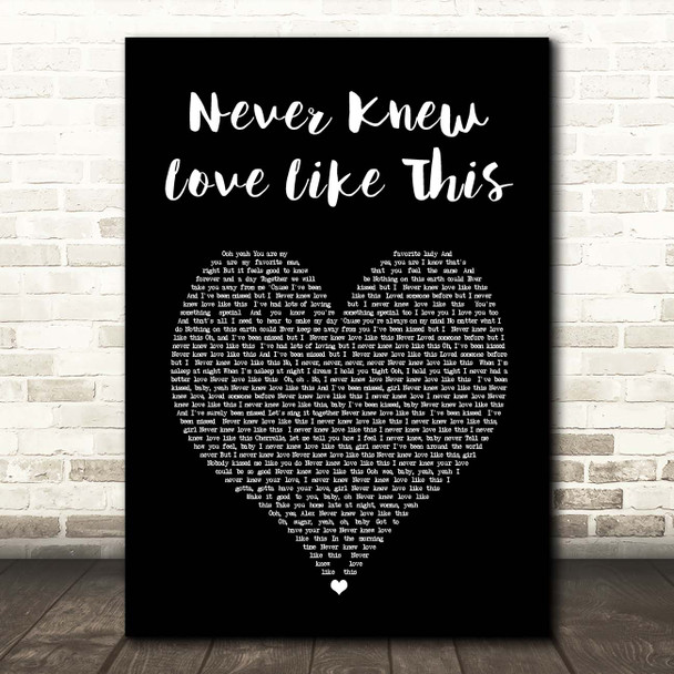 Alexander ONeal Never Knew Love Like This Black Heart Song Lyric Print