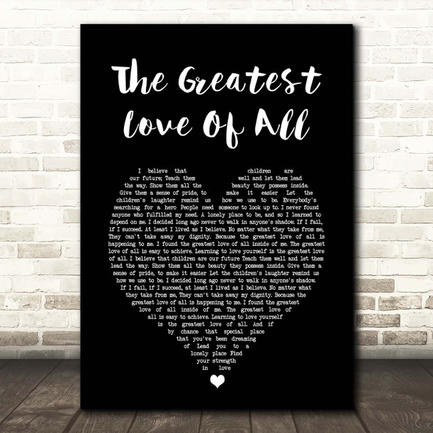 George Benson The Greatest Love Of All Black Heart Song Lyric Print