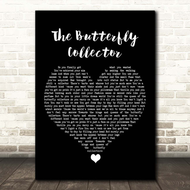 The Jam The Butterfly Collector Black Heart Song Lyric Print