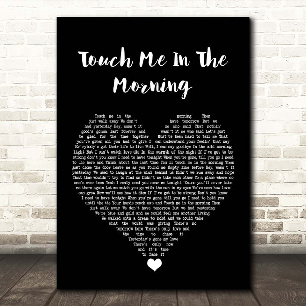 Diana Ross Touch Me In The Morning Black Heart Song Lyric Print