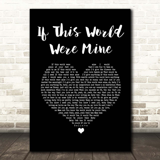 Marvin Gaye & Tammi Terrell If This World Were Mine Black Heart Song Lyric Print