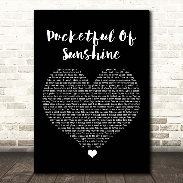 Natasha Bedingfield Pocketful Of Sunshine Black Heart Song Lyric Print