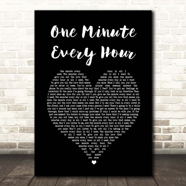 John Miles One Minute Every Hour Black Heart Song Lyric Print