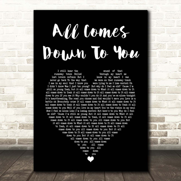 Kodaline All Comes Down To You Black Heart Song Lyric Print