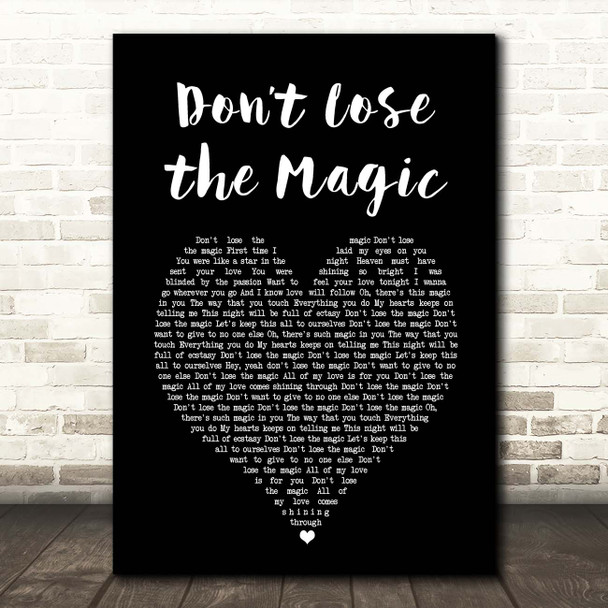 Shawn Christopher Dont Lose the Magic Black Heart Song Lyric Print