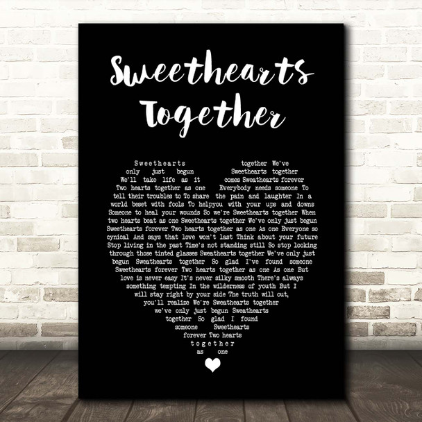 The Rolling Stones Sweethearts Together Black Heart Song Lyric Print