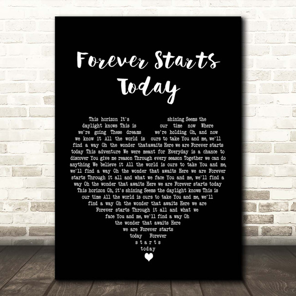 Tim Halperin Forever Starts Today Black Heart Song Lyric Print