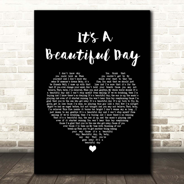 Michael Buble It's A Beautiful Day Black Heart Song Lyric Print