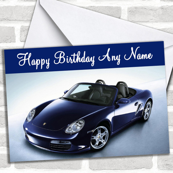 Porsche Boxter Blue Personalized Birthday Card