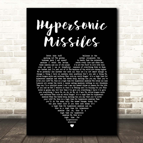 Sam Fender Hypersonic Missiles Black Heart Song Lyric Print