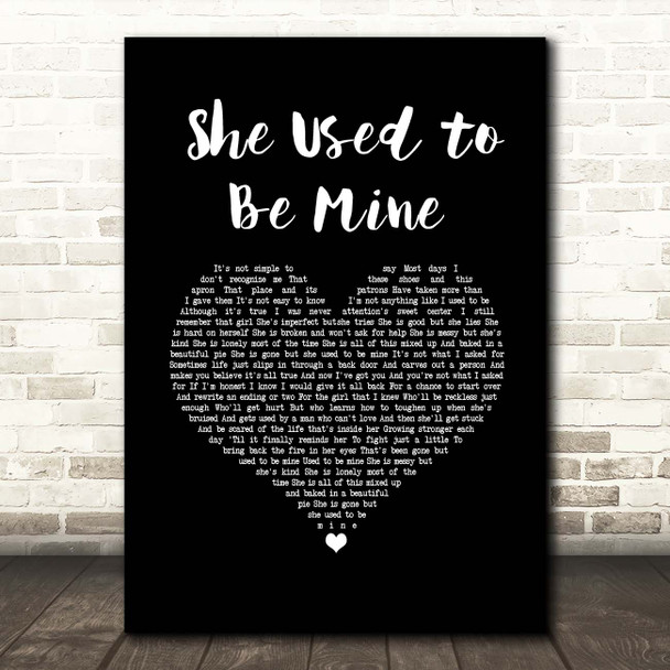 Sara Bareilles She Used to Be Mine Black Heart Song Lyric Print