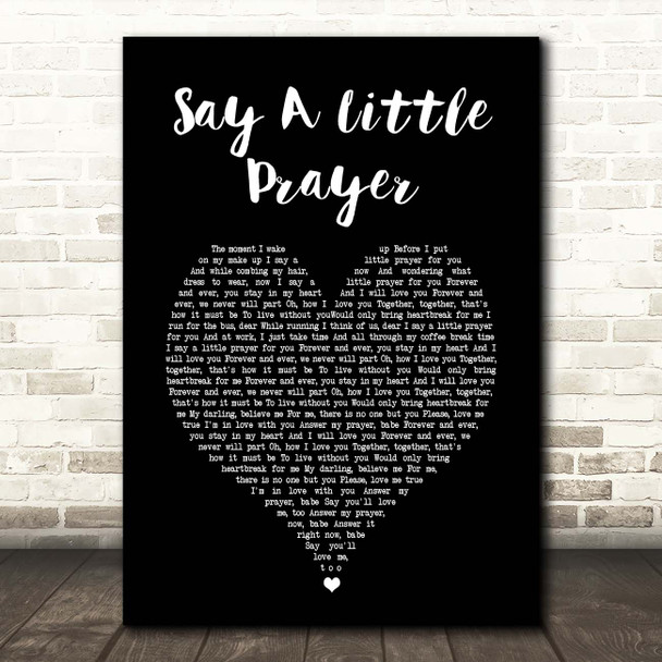 Bomb The Bass Say A Little Prayer Black Heart Song Lyric Print