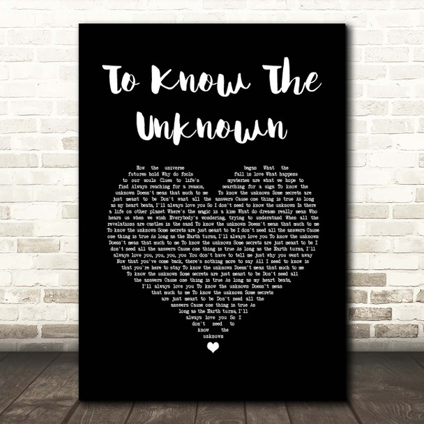 Innosense To Know The Unknown Black Heart Song Lyric Print