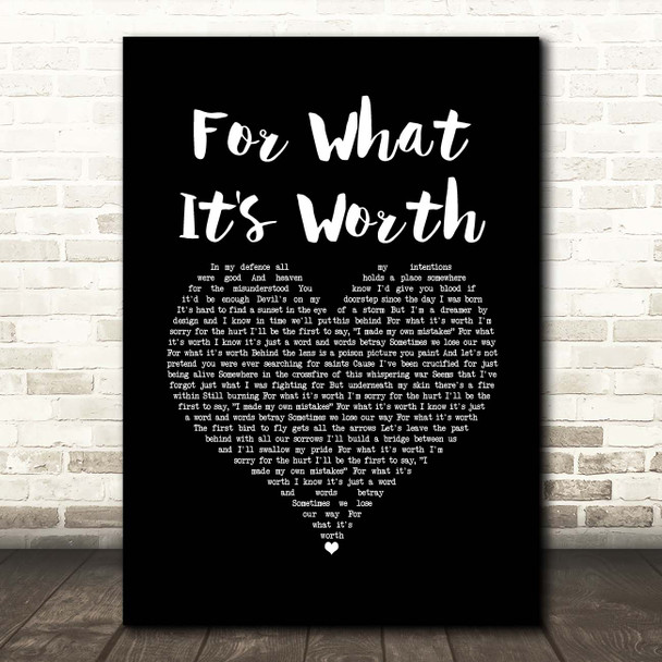 Liam Gallagher For What It's Worth Black Heart Song Lyric Print