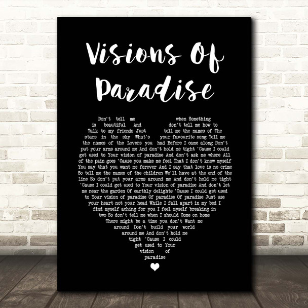 Mick Jagger Visions Of Paradise Black Heart Song Lyric Print