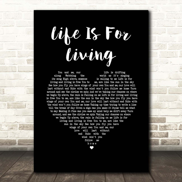 Barclay James Harvest Life Is For Living Black Heart Song Lyric Print