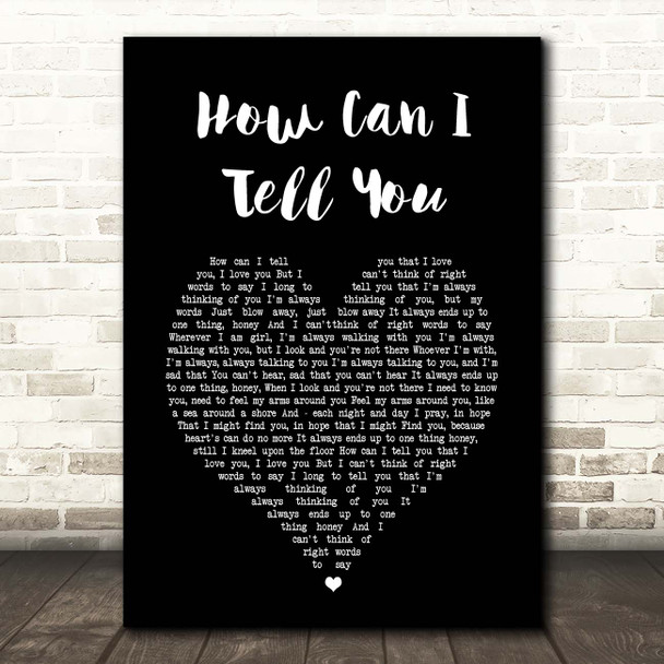 Cat Stevens How Can I Tell You Black Heart Song Lyric Print