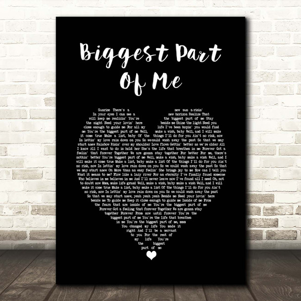 Ambrosia Biggest Part Of Me Black Heart Song Lyric Print