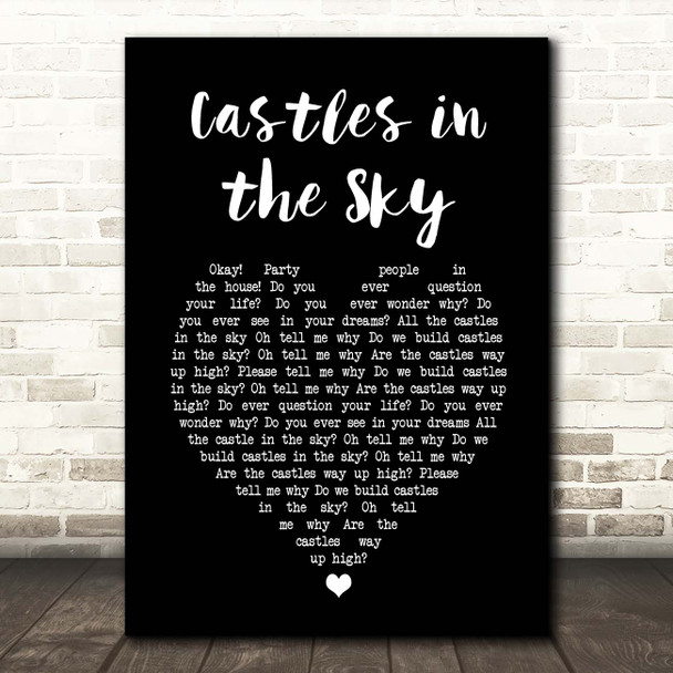 Ian Van Dahl Castles in the Sky Black Heart Song Lyric Print
