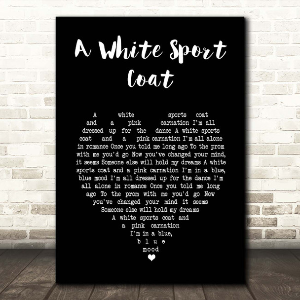 Marty Robbins A White Sport Coat Black Heart Song Lyric Print
