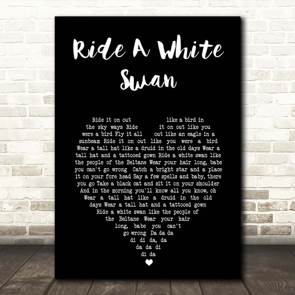 T. Rex Ride A White Swan Black Heart Song Lyric Print