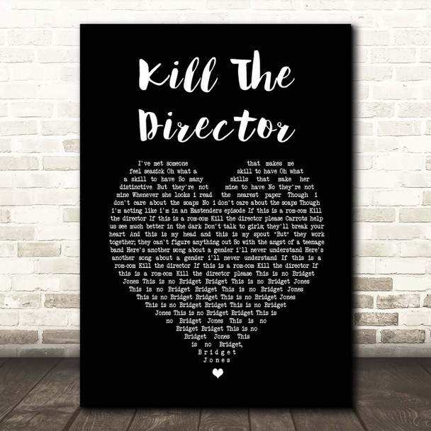 The Wombats Kill The Director Black Heart Song Lyric Print