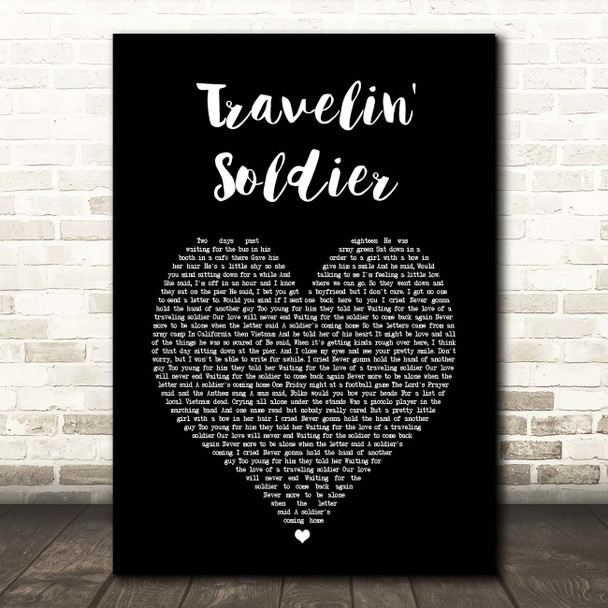 Dixie Chicks Travelin' Soldier Black Heart Song Lyric Print