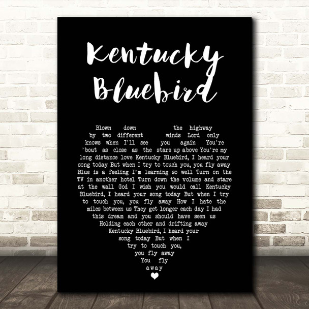 Keith Whitley Kentucky Bluebird Black Heart Song Lyric Print