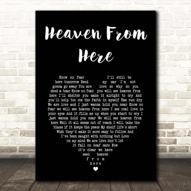 Robbie Williams Heaven From Here Black Heart Song Lyric Print