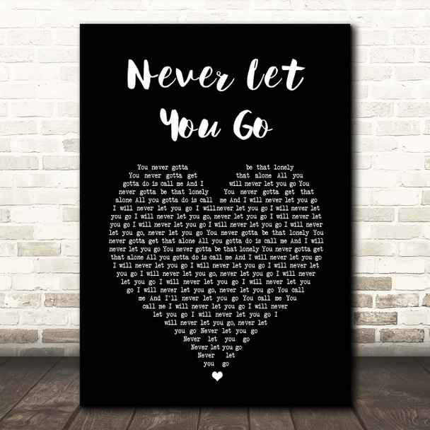 Rudimental Never Let You Go Black Heart Song Lyric Print