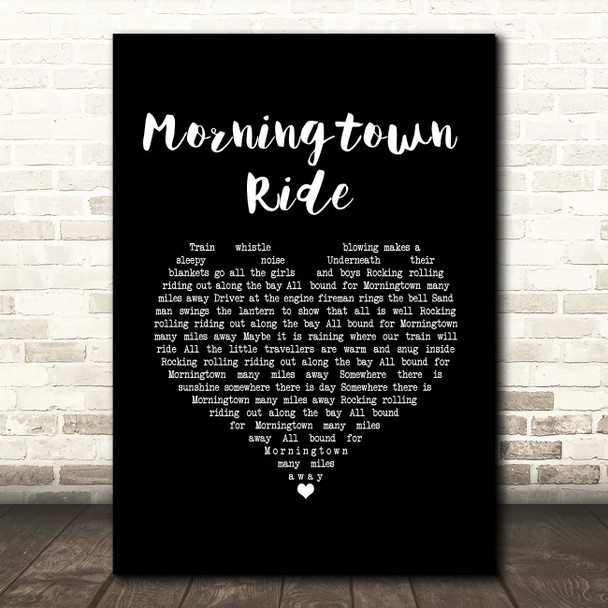 The Seekers Morningtown Ride Black Heart Song Lyric Print