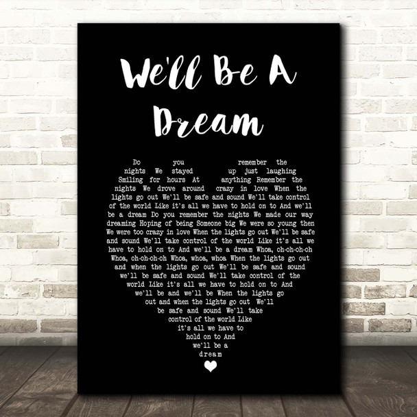 We The Kings We'll Be a Dream Black Heart Song Lyric Print