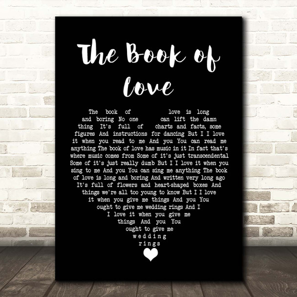 Gavin James The Book of Love Black Heart Song Lyric Print