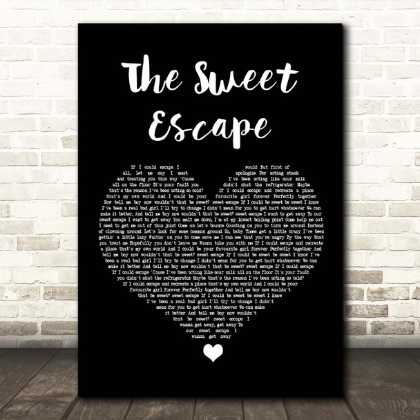 Gwen Stefani The Sweet Escape Black Heart Song Lyric Print