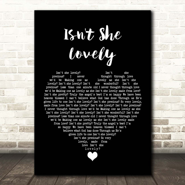 John Stoddart Isn't She Lovely Black Heart Song Lyric Print