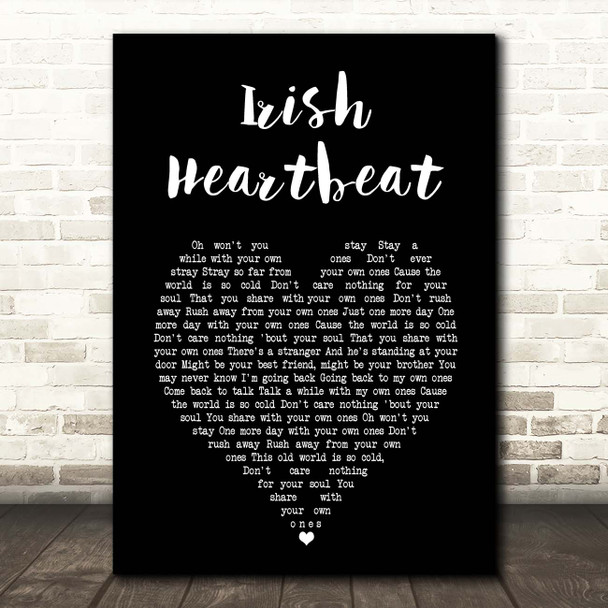 Van Morrison Irish Heartbeat Black Heart Song Lyric Print