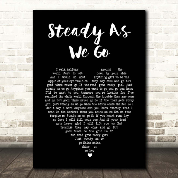 Dave Matthews Band Steady As We Go Black Heart Song Lyric Print