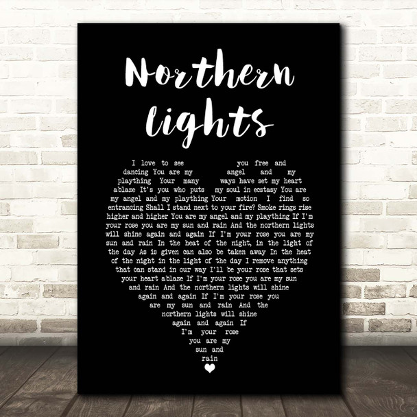 Ian Brown Northern Lights Black Heart Song Lyric Print