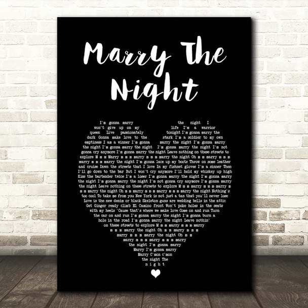 Lady Gaga Marry The Night Black Heart Song Lyric Print