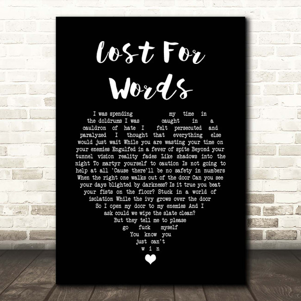 Pink Floyd Lost For Words Black Heart Song Lyric Print
