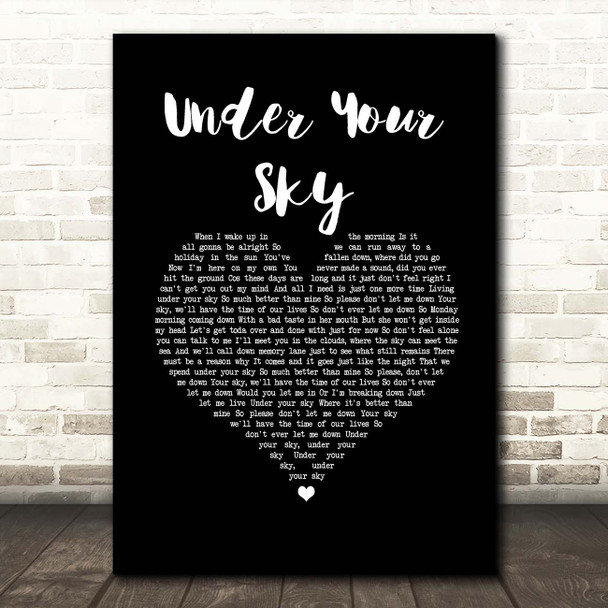 The Sherlocks Under Your Sky Black Heart Song Lyric Print