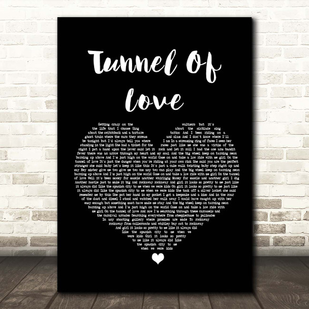 Dire Straits Tunnel Of Love Black Heart Song Lyric Print