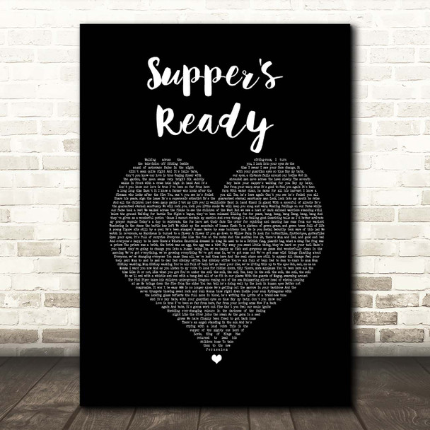 Genesis Supper's Ready Black Heart Song Lyric Print