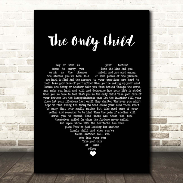 Jackson Browne The Only Child Black Heart Song Lyric Print