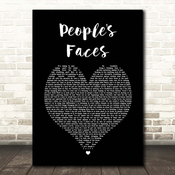 Kate Tempest People's Faces Black Heart Song Lyric Print