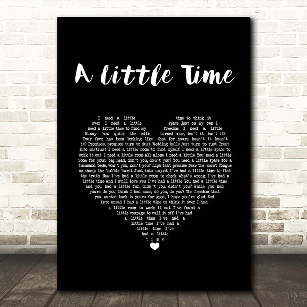 The Beautiful South A Little Time Black Heart Song Lyric Print